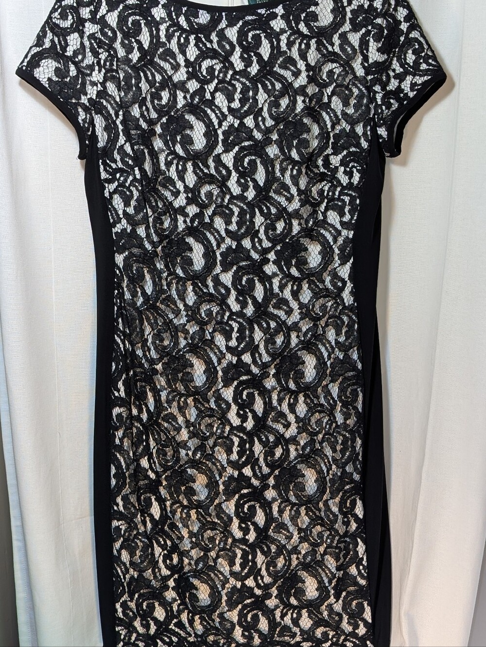Lauren Ralph Lauren Black Lace-Overlay Sheath Dress